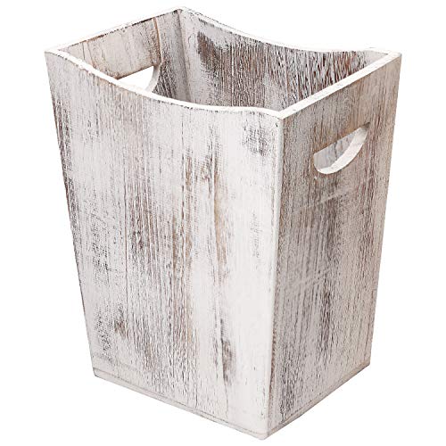 Honest Wood Trash Can,Rustic Farmhouse Style Wastebasket Bin with ...